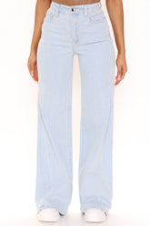 Long Nights Wide Leg Jeans - Light Blue Wash Ins Street